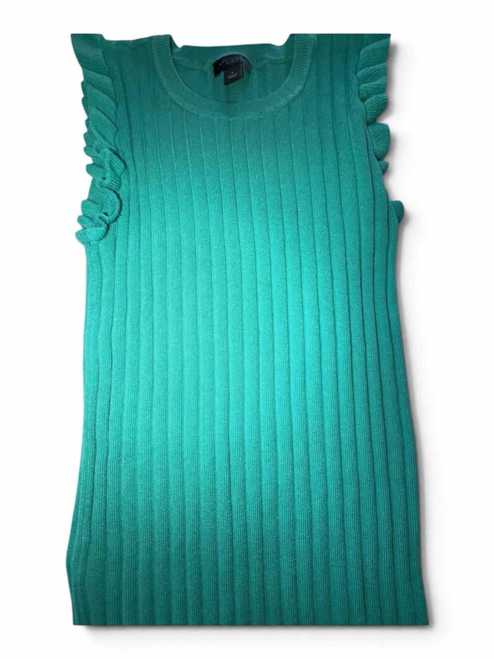 Ann Taylor Ribbed Sleeveless Cowlneck Top in Teal